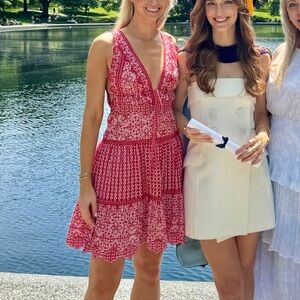 Jonathan Simkhai Eyelet Summer Dress Red and White